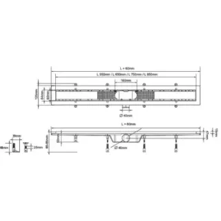 Душевой лоток Milleau Flow M550FS 550 мм хром